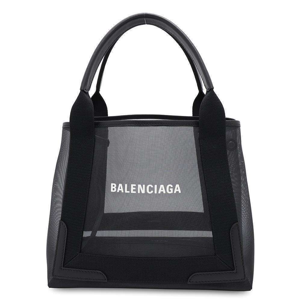 Balenciaga Tote Bag Navy Blue Cabas Clutch Mesh Black - Picture 1 of 12